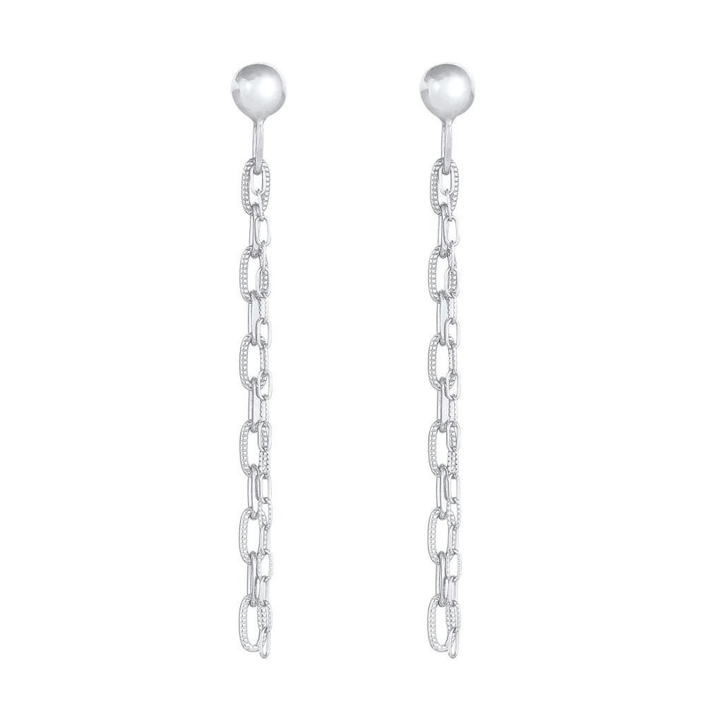 Elli Elli Boucles d'Oreilles Boucles d'oreilles pour femmes, chaîne à maillons avec pe Boucles d'oreilles