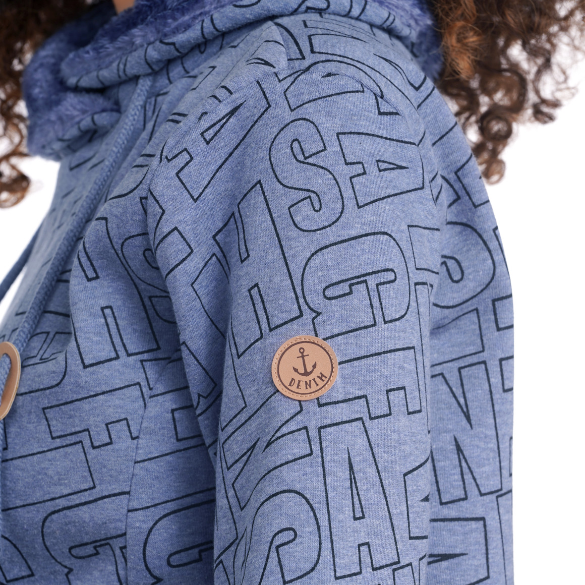 Damen Sweatshirt mit Schalkragen