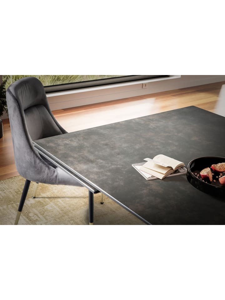 KADIMA DESIGN Esszimmertisch 180 - 260 cm Ausziehbar Keramik Glas , in Schwarz günstig kaufen onesize