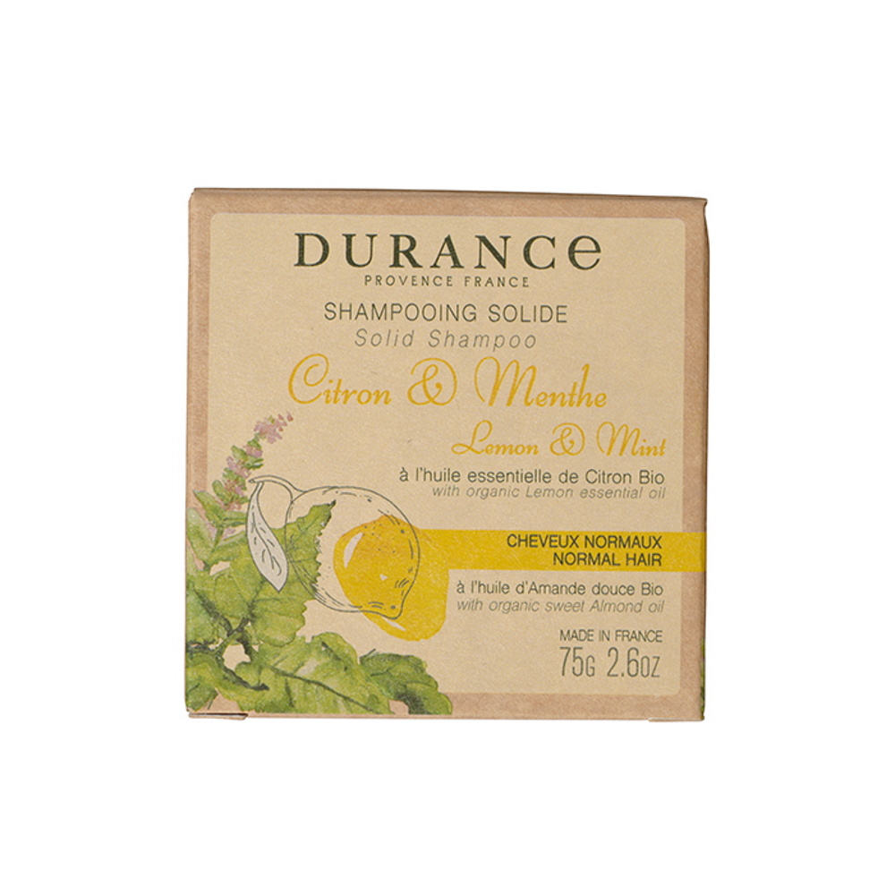 durance Citron Menthe Shampooing solide cheveux normaux