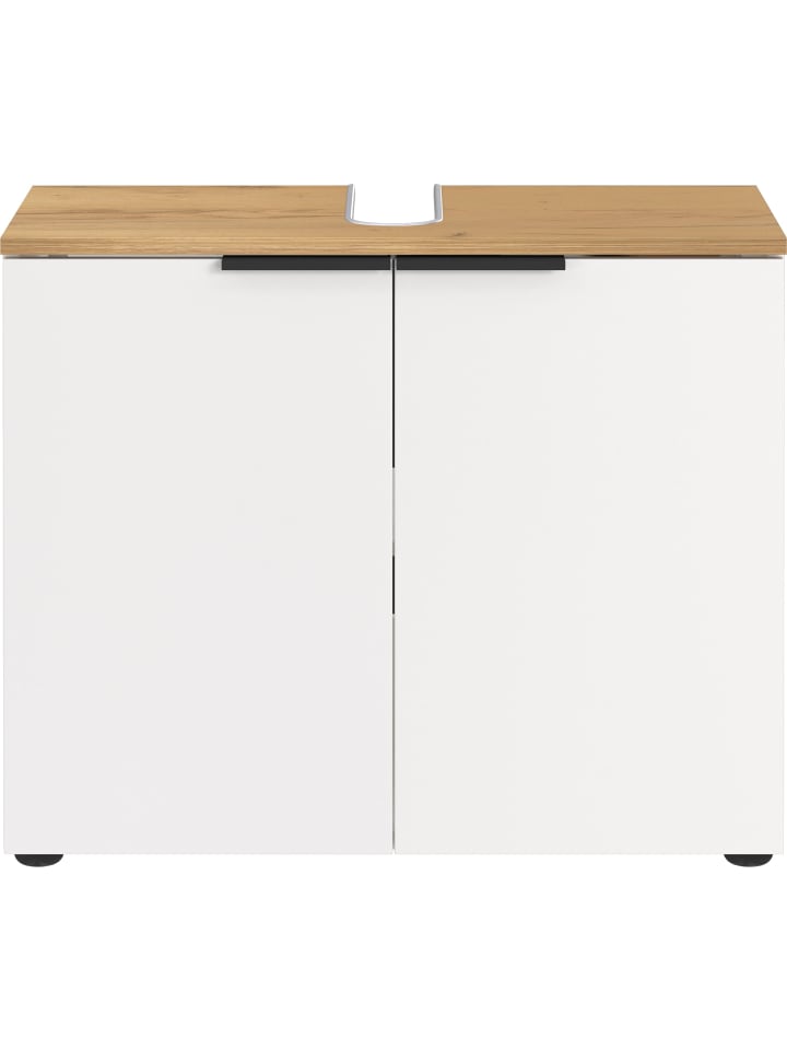 KADIMA DESIGN Waschbeckenunterschrank, Siphonaussparung, 70x34x58 cm, Weiß-Beige günstig kaufen onesize