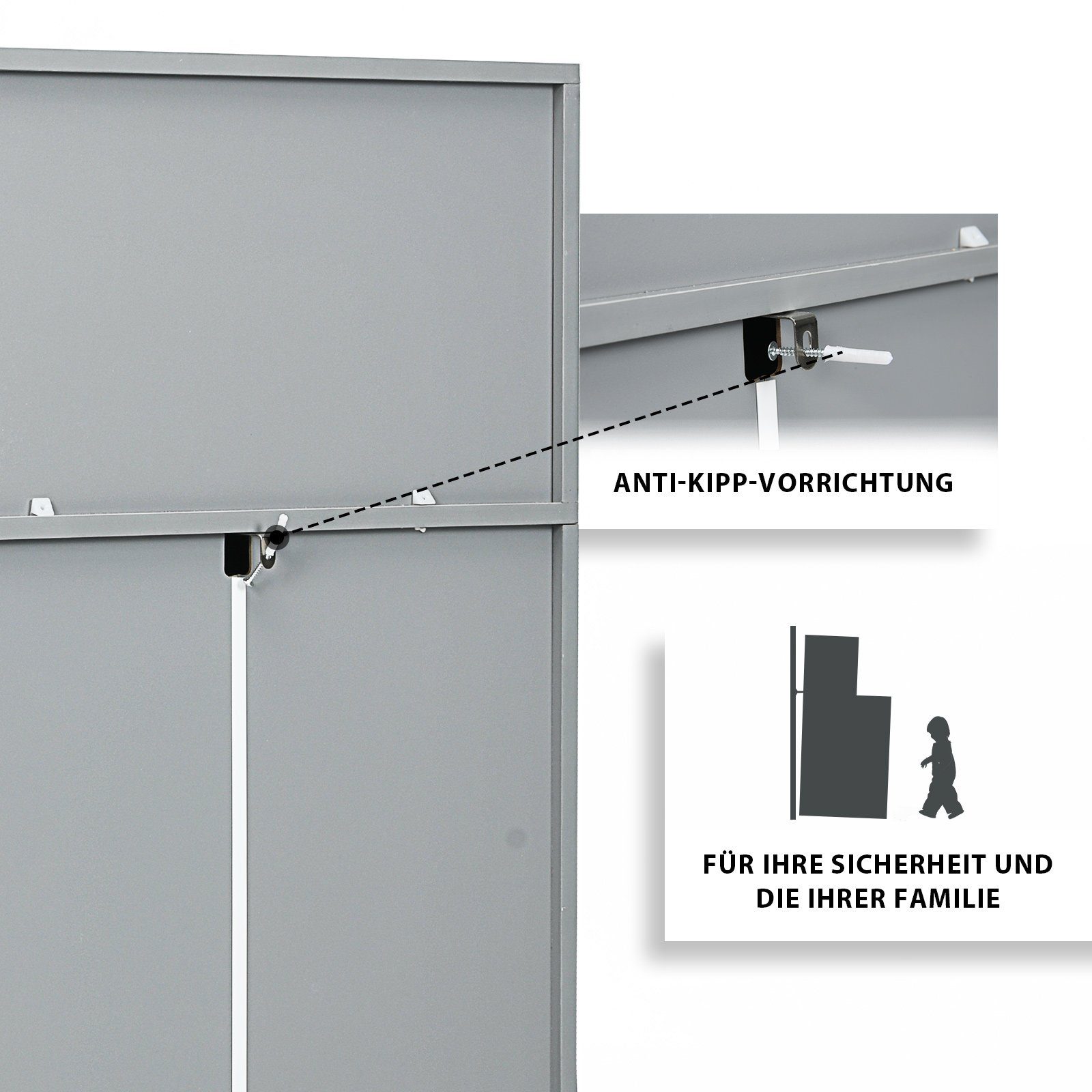COSTWAY Kommode, mit 3 Schubladen & 2 Fächern, Holz, Kippschutz, 60x40x94cm