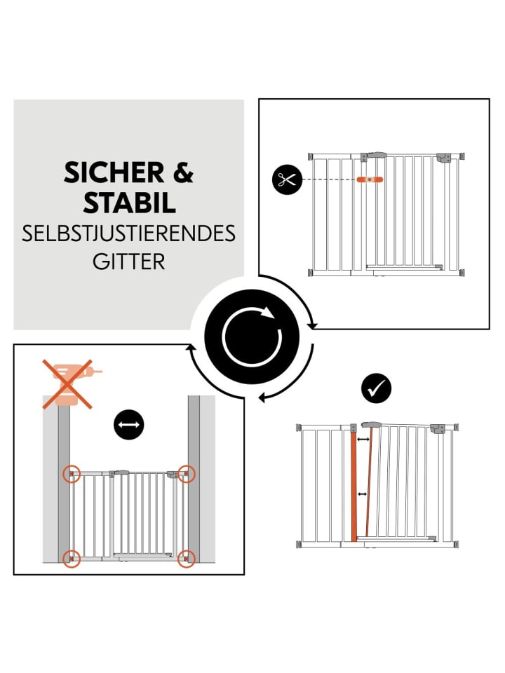 Hauck Türschutzgitter / Treppenschutzgitter Open N Stop 2 in weiss günstig kaufen onesize