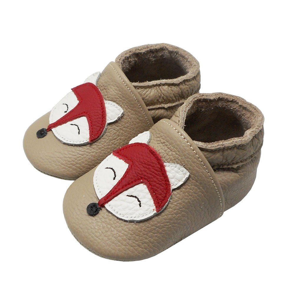 Yalion Weiche Leder Krabbelschuhe Lauflernschuhe Hausschuhe Fuchs Krabbelschuh