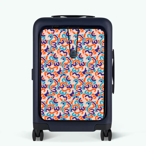 CDG 4-wheel hard-shell suitcase, Hoi An navy blue pouch