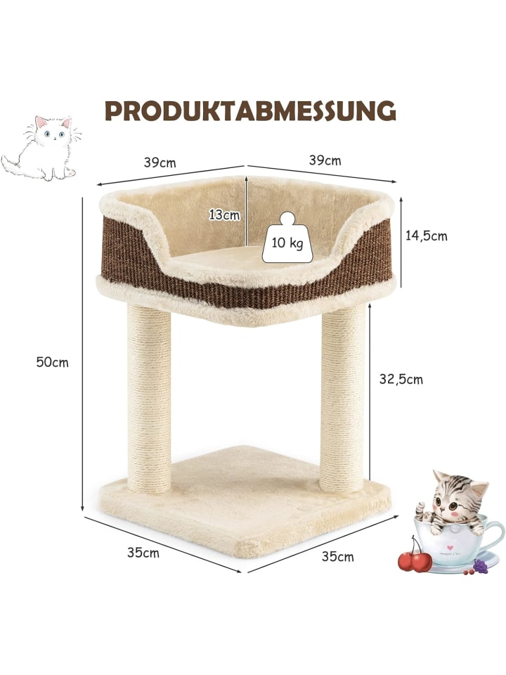 COSTWAY Katzenbaum 50cm in Beige günstig kaufen 50 cm