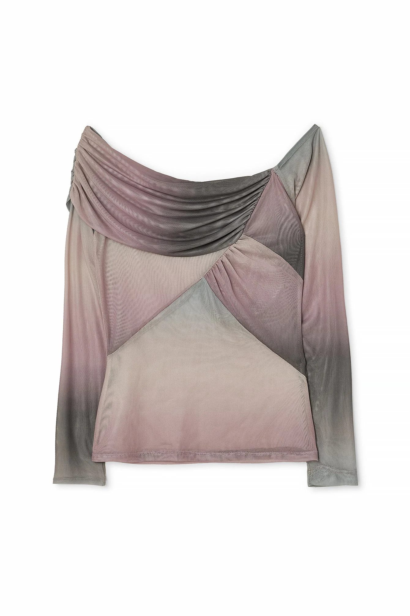 Drapiertes Top aus Mesh