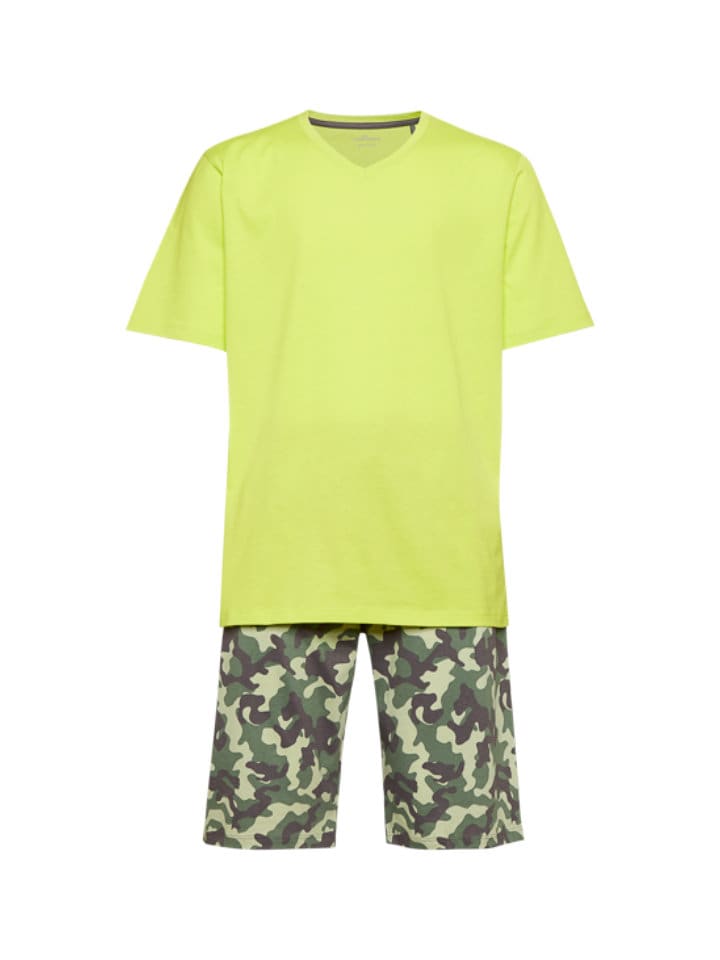 comazo Herren Schlafanzug kurz in Lime günstig kaufen 52