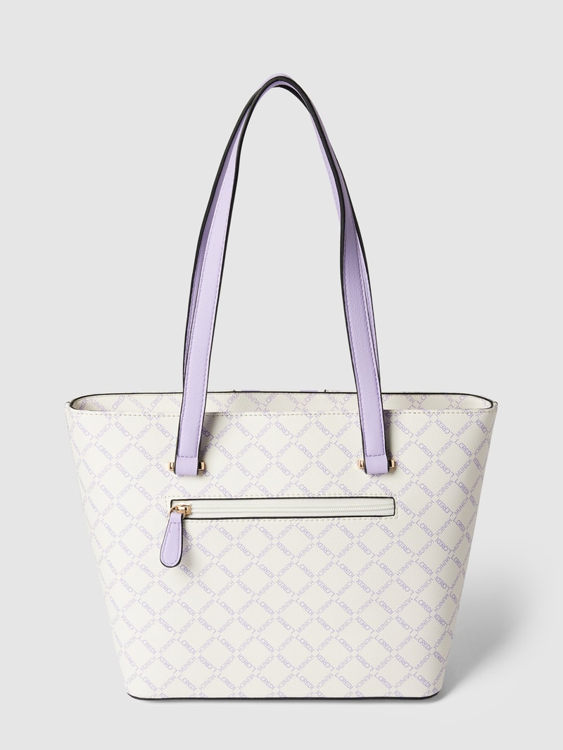 Shopper mit Label-Detail Modell 'Gioia' in ecru