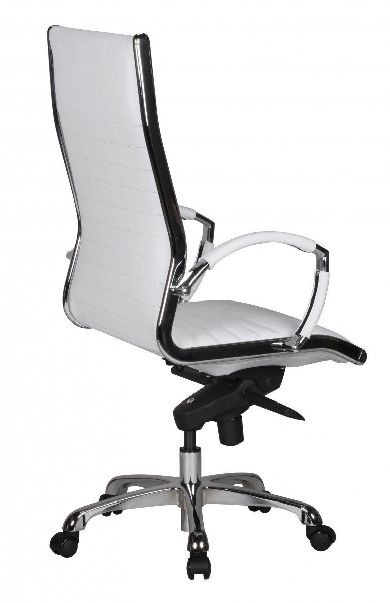 Amstyle Drehstuhl SPM1.233 (SALZBURG 1 Echtleder Weiß Schreibtischstuhl), Bürostuhl XXL 120kg Chefsessel höhenverstellbar