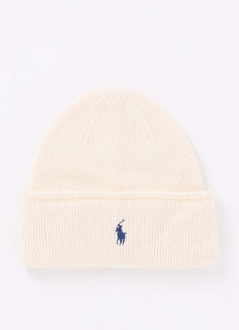 Ralph Lauren  Ribgebreide muts van wol met logo