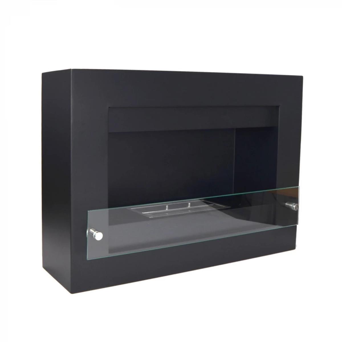 ScandiFlames Nebraska Ethanol Wandkamin, Schwarz, 78 cm Breite, Bioethanol, 1,5 kW