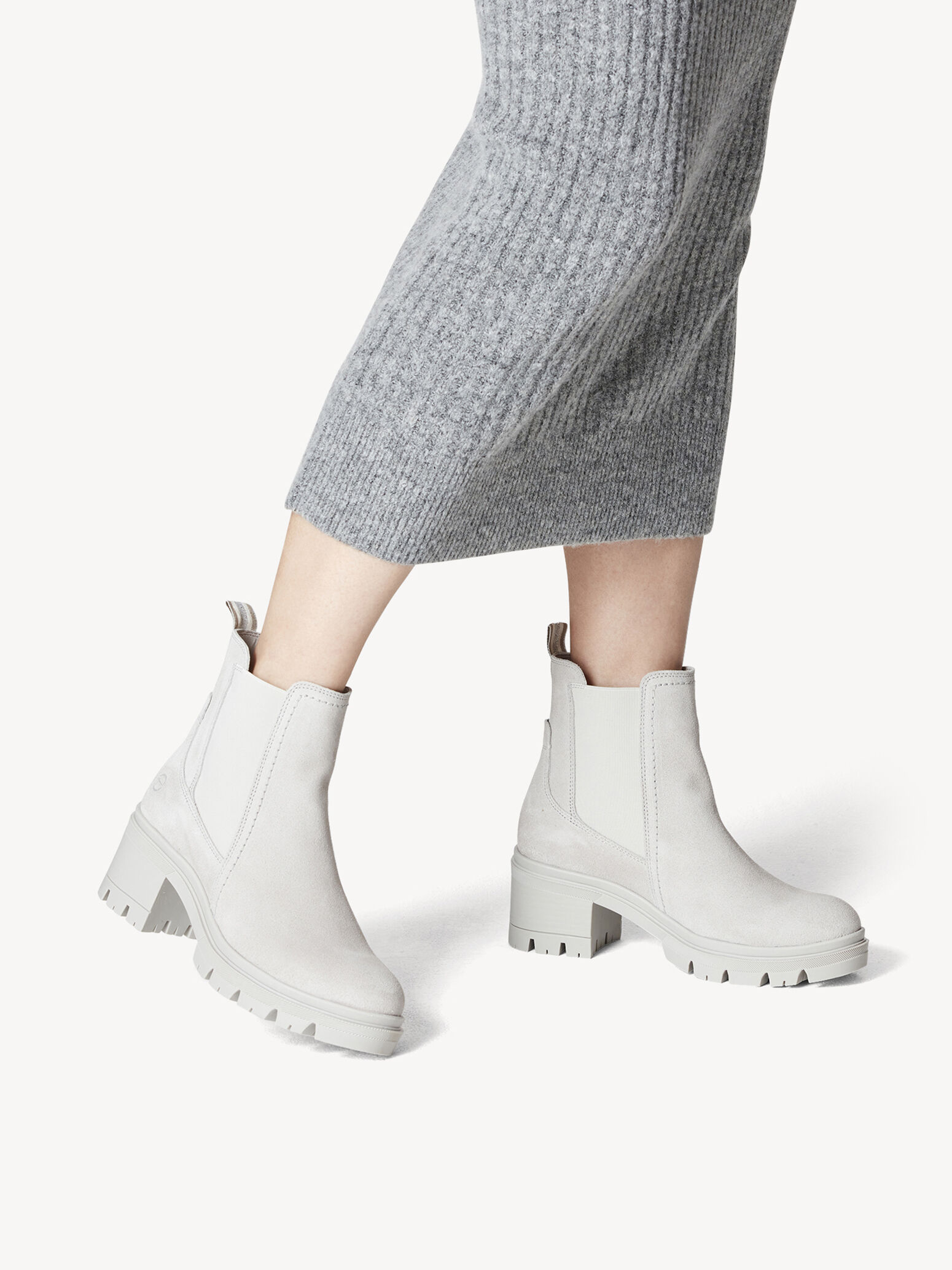 Bottine Chelsea en cuir - gris