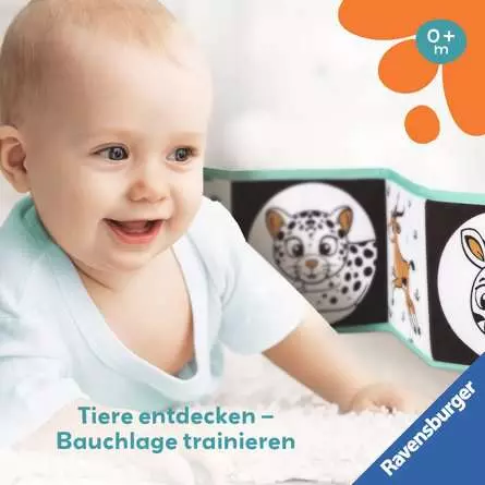 Play+ Mein allererstes Stoffbuch (für die Bauchlage): Wilde Tiere (Leporello)