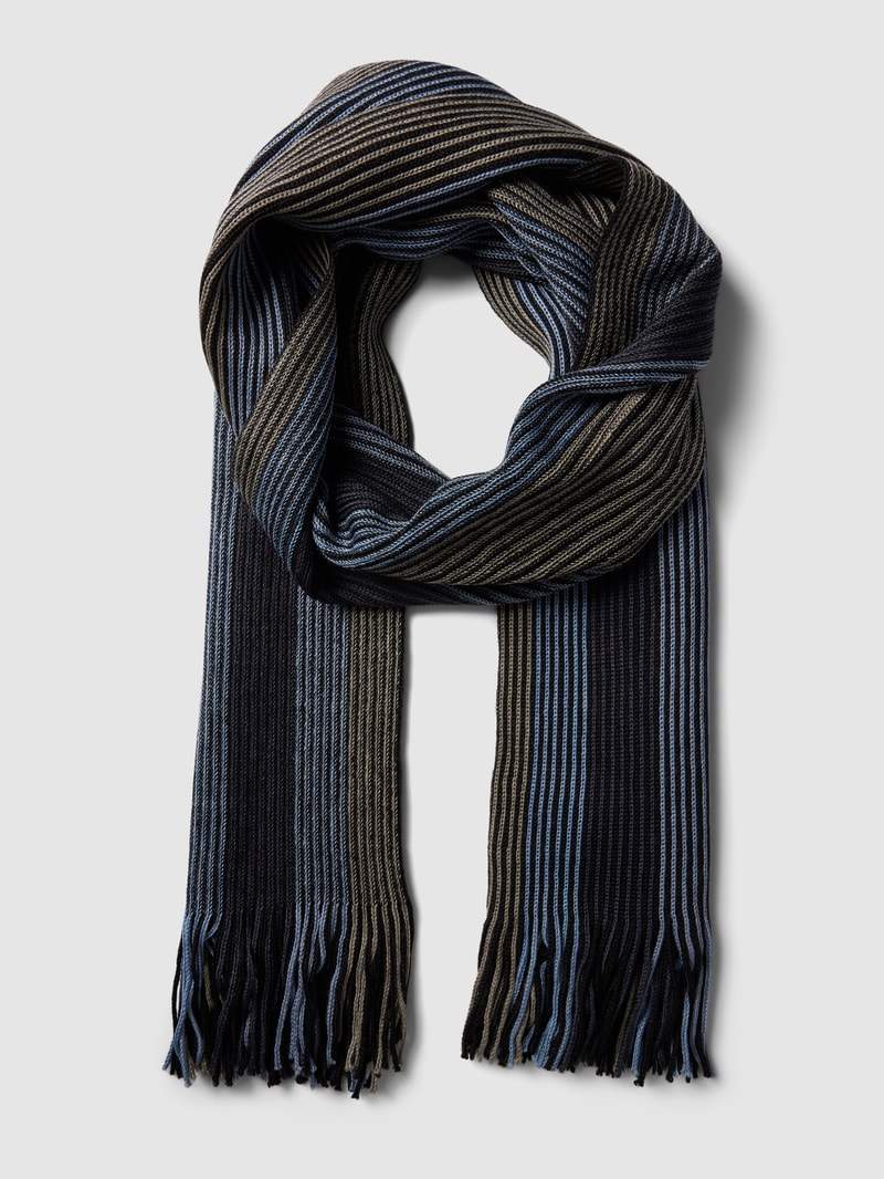 Schal mit Streifenmuster in marineblau