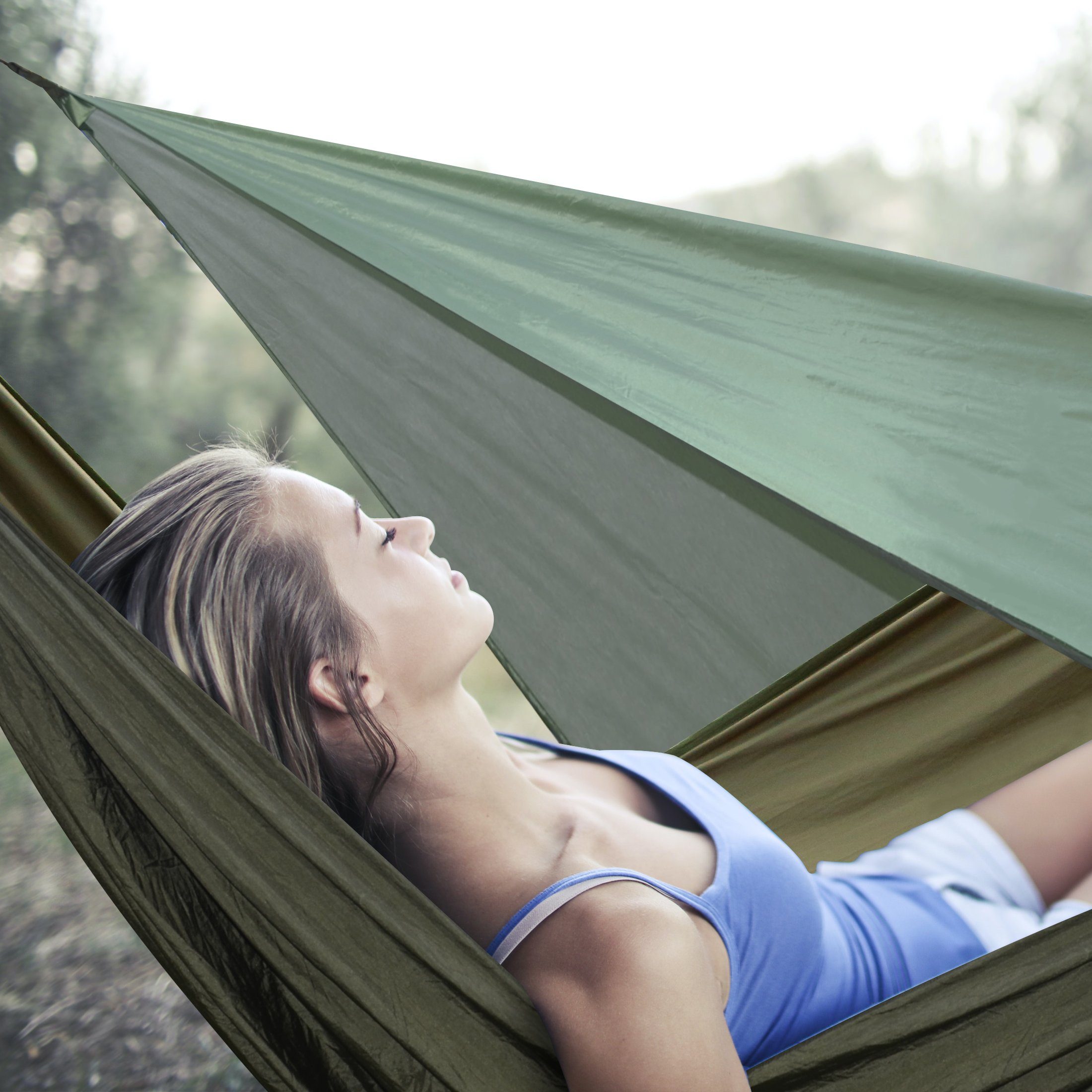 Zoomyo Hängematte Hängematte 2-in-1, für Camping, Garten und Outdoor-Trips