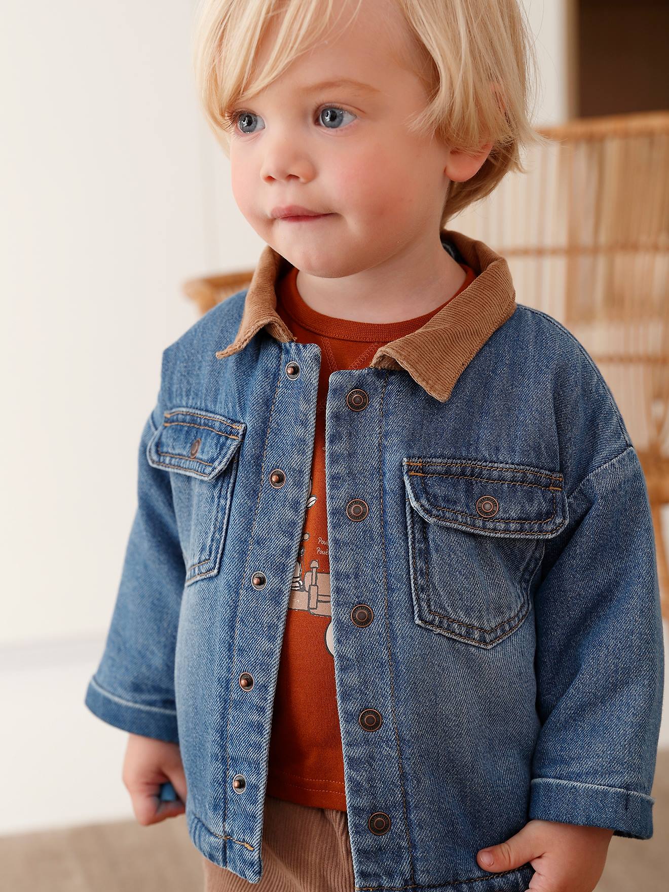 Vertbaudet Warme Jungen Jeansjacke - blue stone