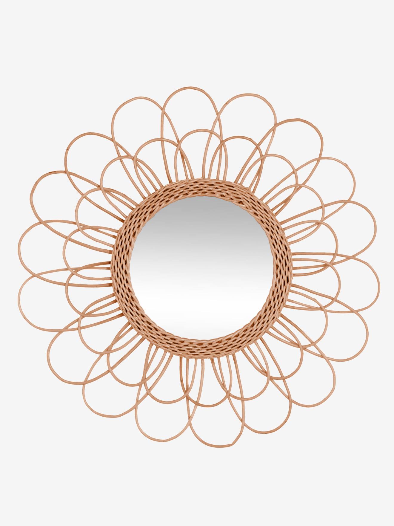 Miroir en rotin Hélios marron
