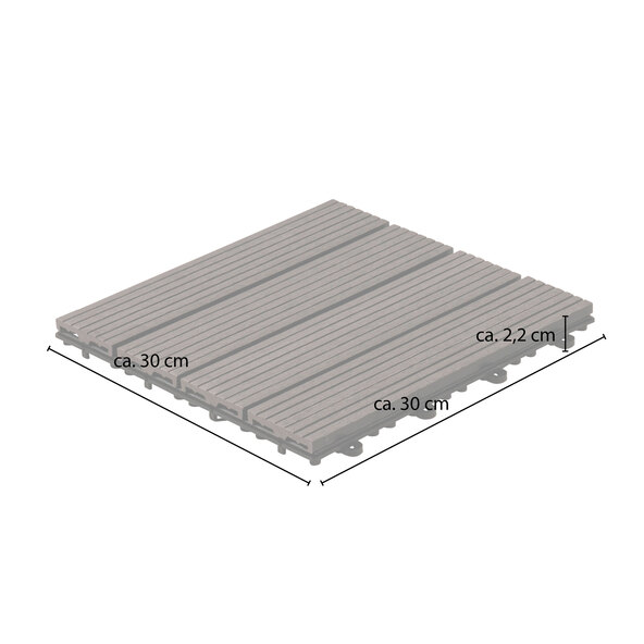 WPC-Holzfliesen BAVARO, 1 m², teak