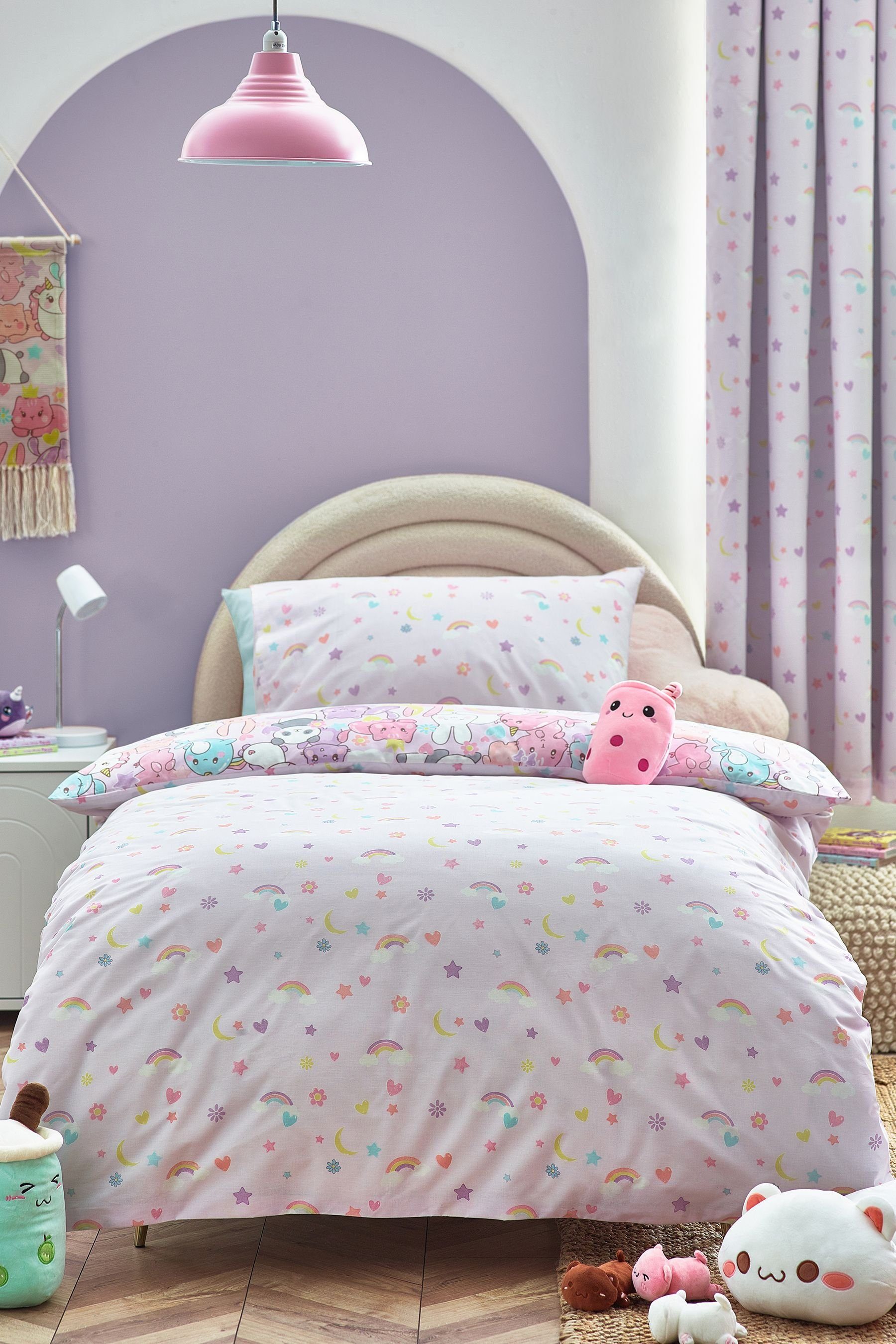 Bett-Set, Bettgarnitur, Kawaii Einhorn und Freunde, Next, Bezug: Polyester (recycelt), Baumwolle