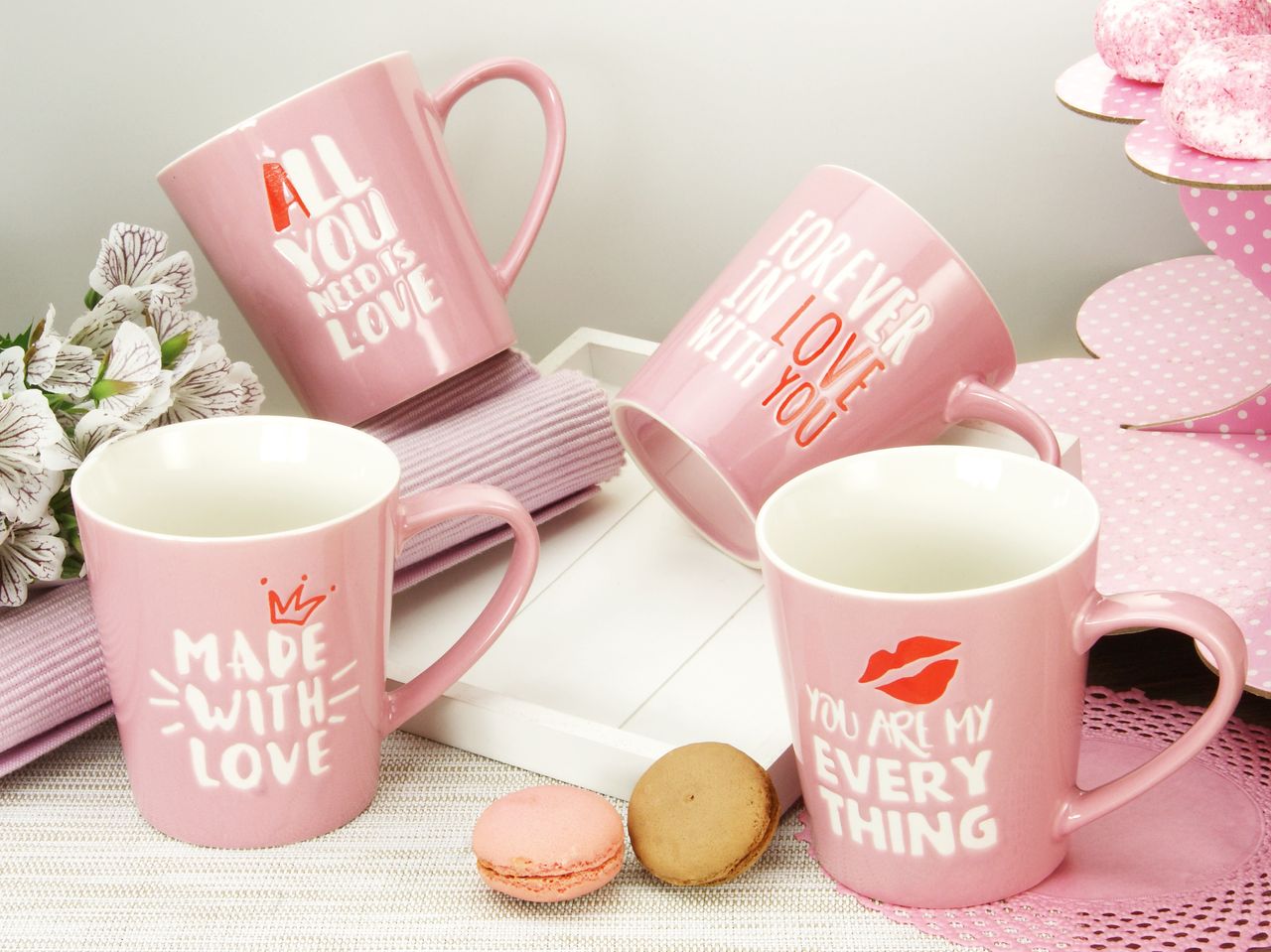 CreaTable LOVE COLLECTION 4er Kaffeebecher 42 cl