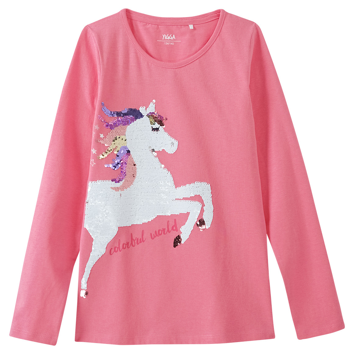 Mädchen Langarmshirt mit Wendepailletten