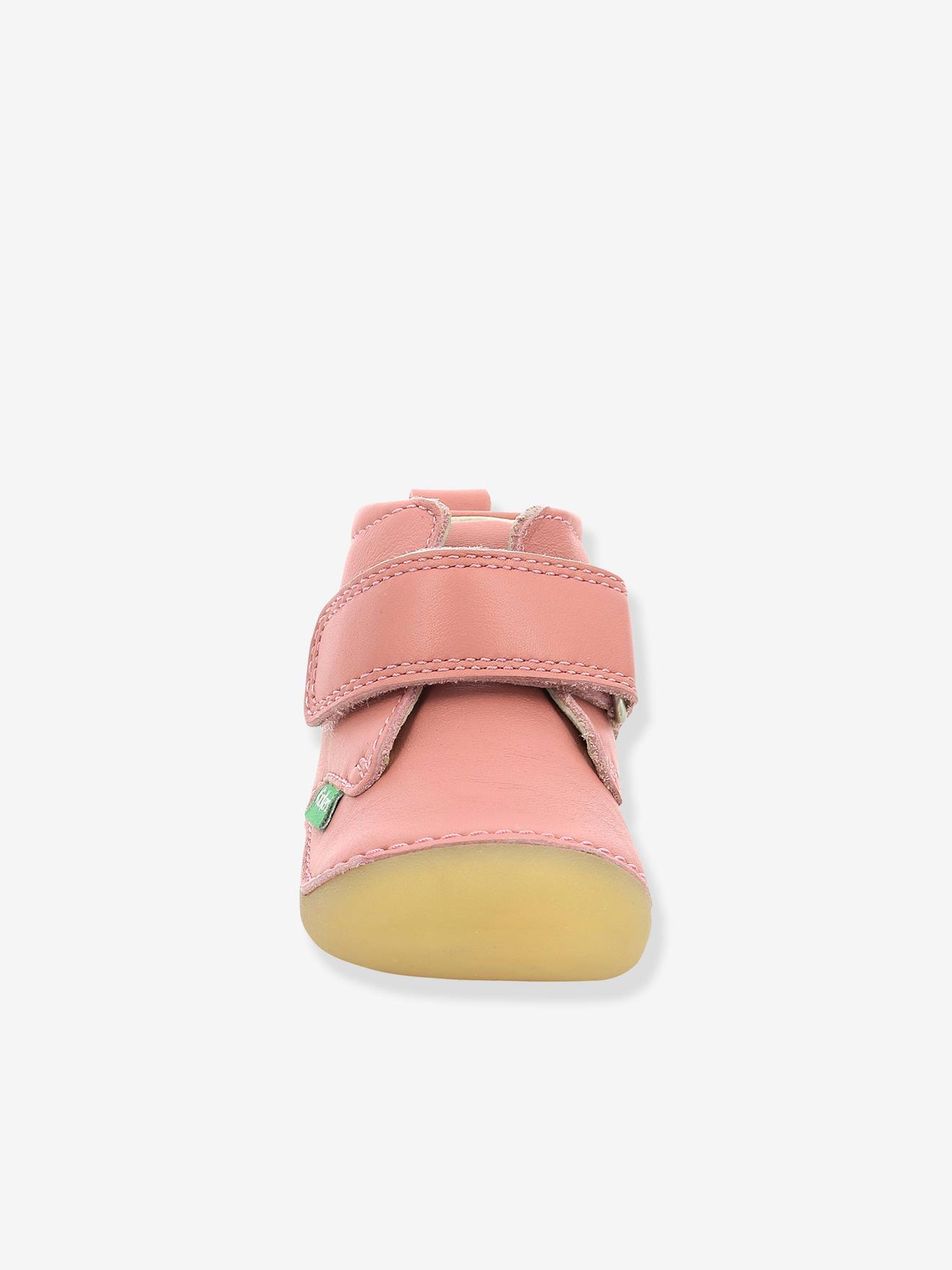 Bottillons cuir bébé fille Sabio KICKERS® 1ers pas rose antique