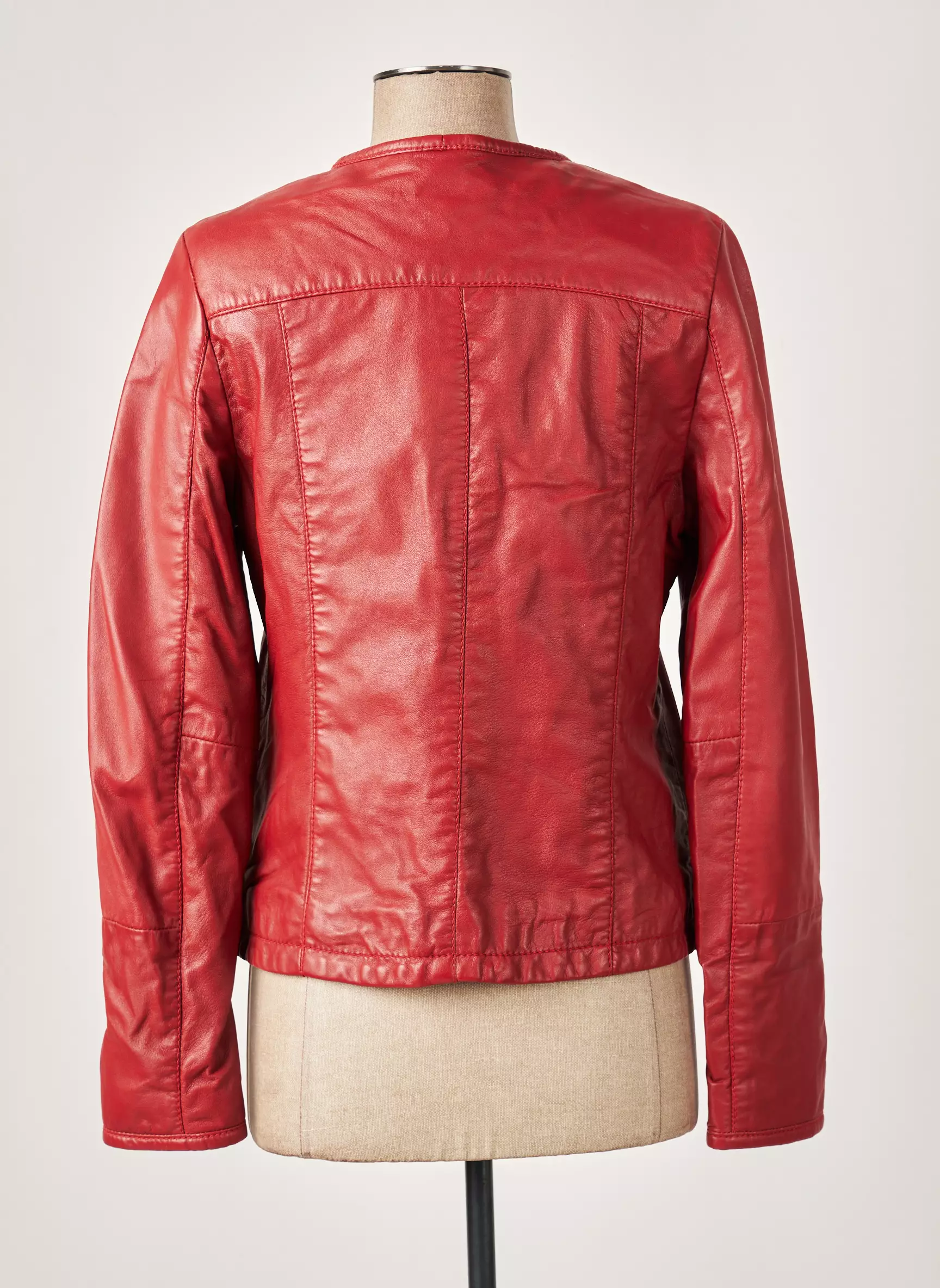 Wait Blue By Last Rebels Vestecuir Femme couleur rouge