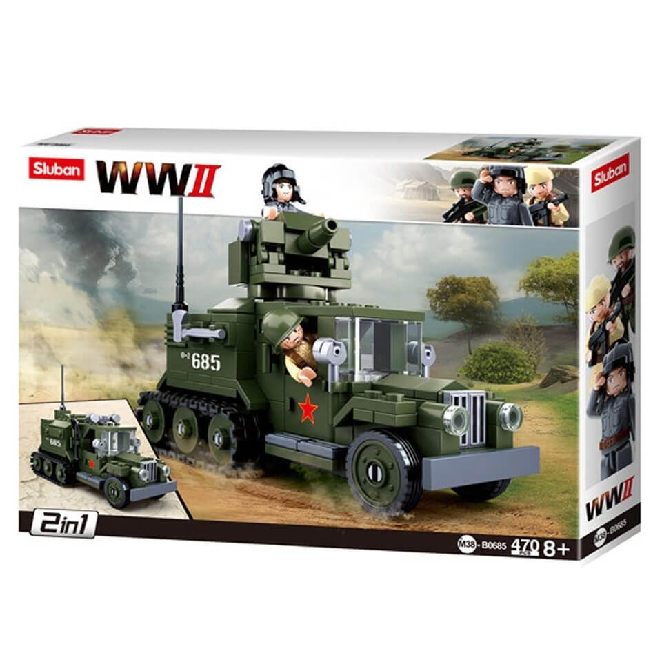 2in1 Alliierte Half-Track WWII Bausteine Set M38-B0685