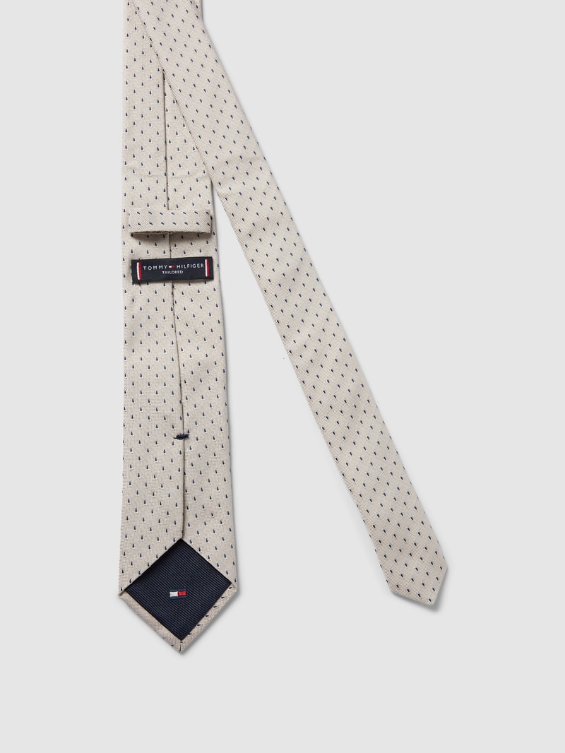 Krawatte mit feinem Allover-Muster Modell 'SMALL DROP' in beige