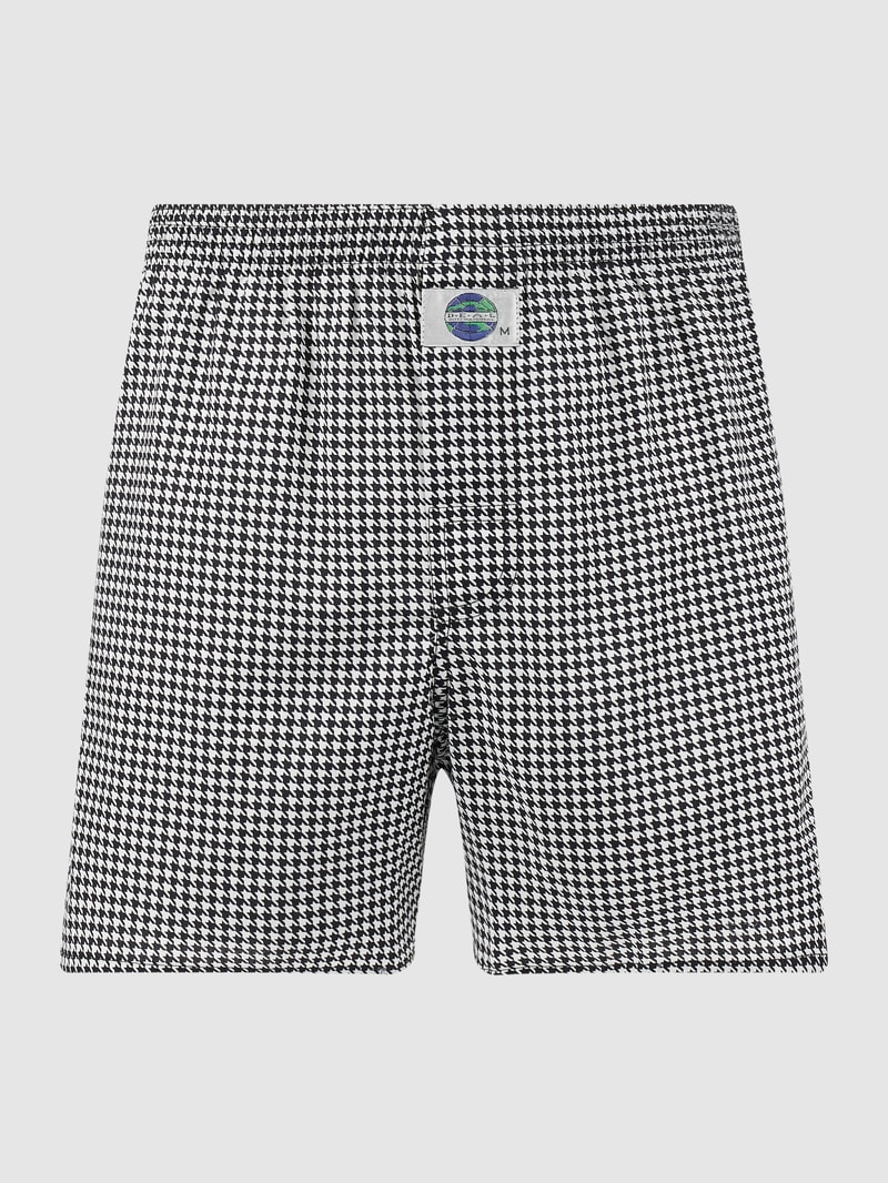 Boxershorts aus Baumwolle mit Hahnentritt-Dessin in schwarz