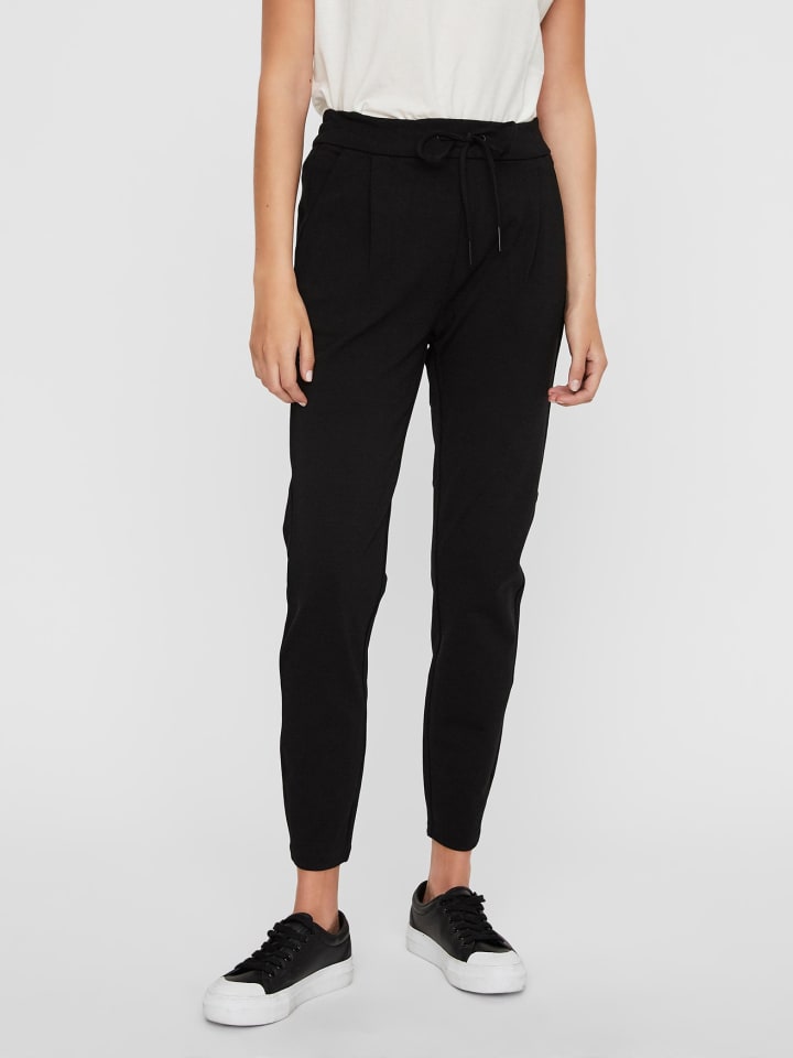 Vero Moda Lockere Stoffhose Stretch Pants mit Kordelzug VMEVA in Schwarz günstig kaufen