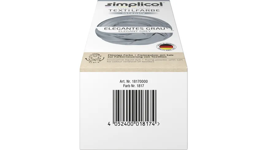 simplicol Textilfarbe intensiv Elegantes Grau 150 ml
