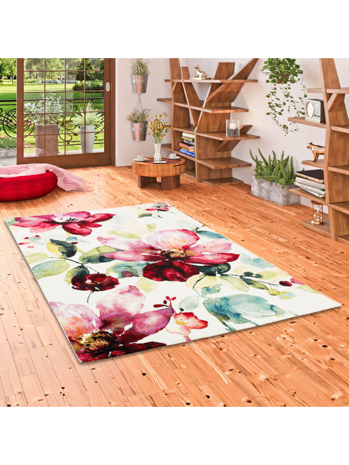 Pergamon Designer Teppich Brilliant Blumen in Bunt günstig kaufen
