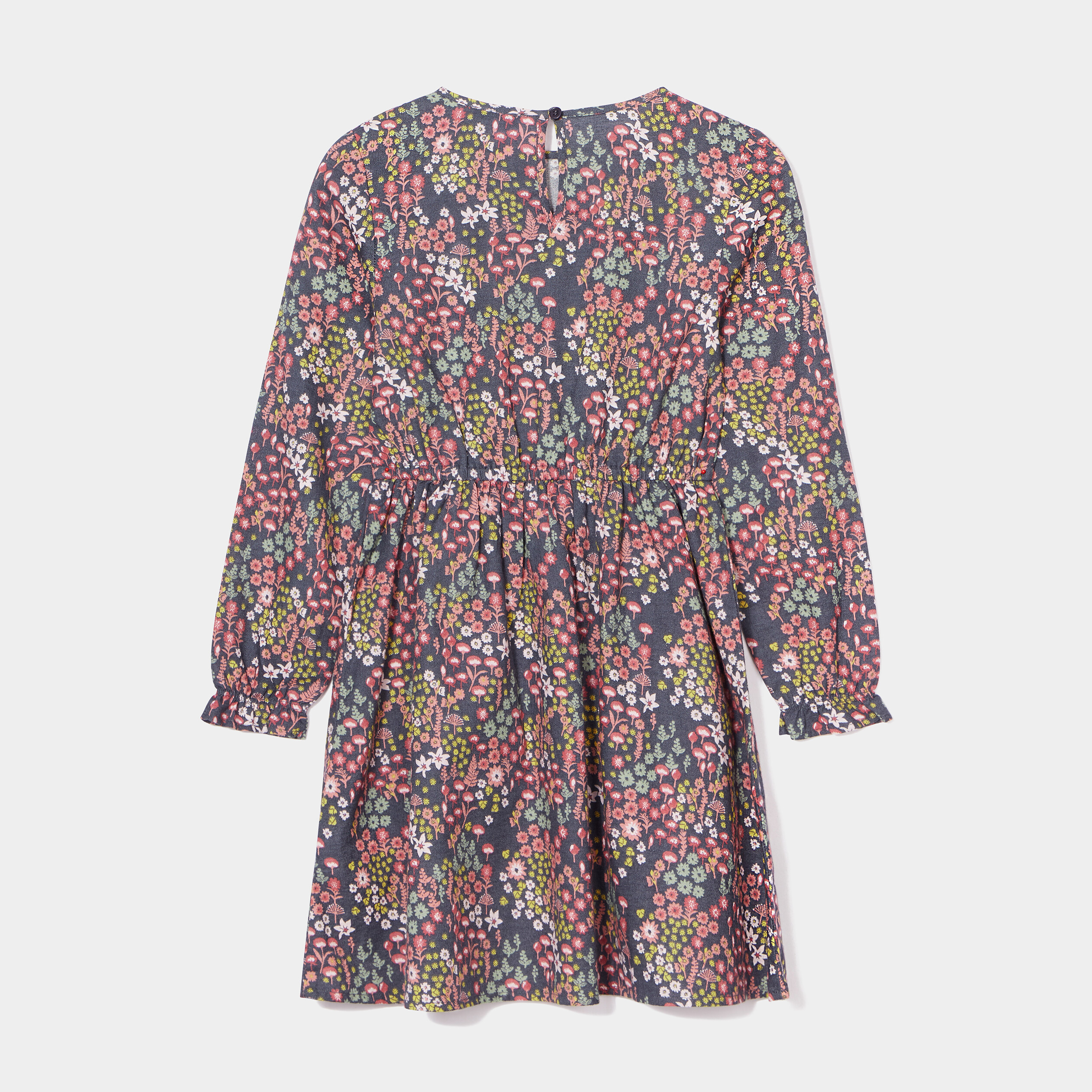 Robe trapèze coton Creeks gris foncé fille | La Halle