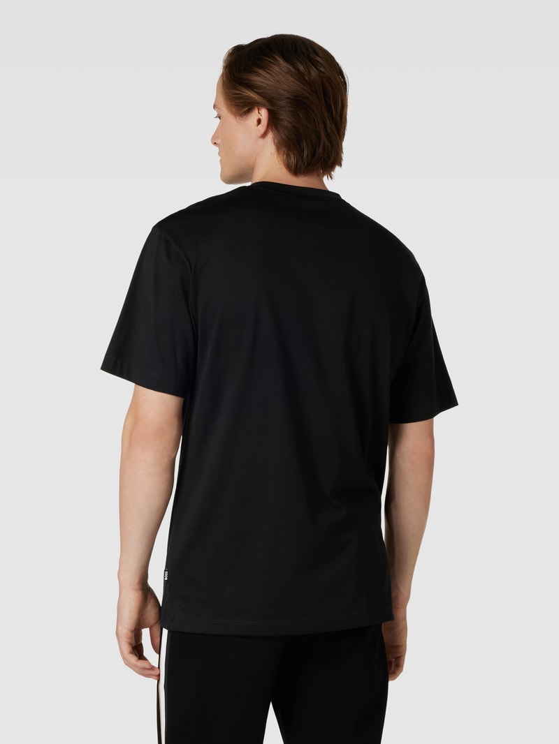 T-Shirt mit Brusttasche Modell 'Tessin' in schwarz