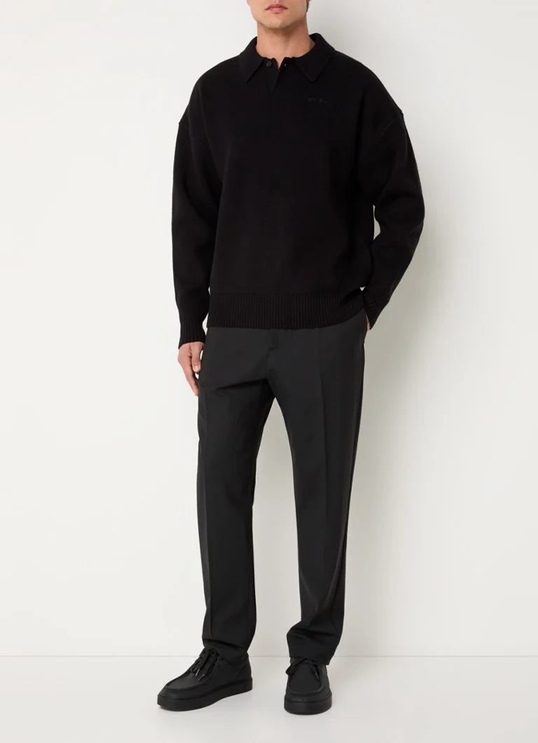 OLAF Oversized fine-knit sweater with logo embroidery