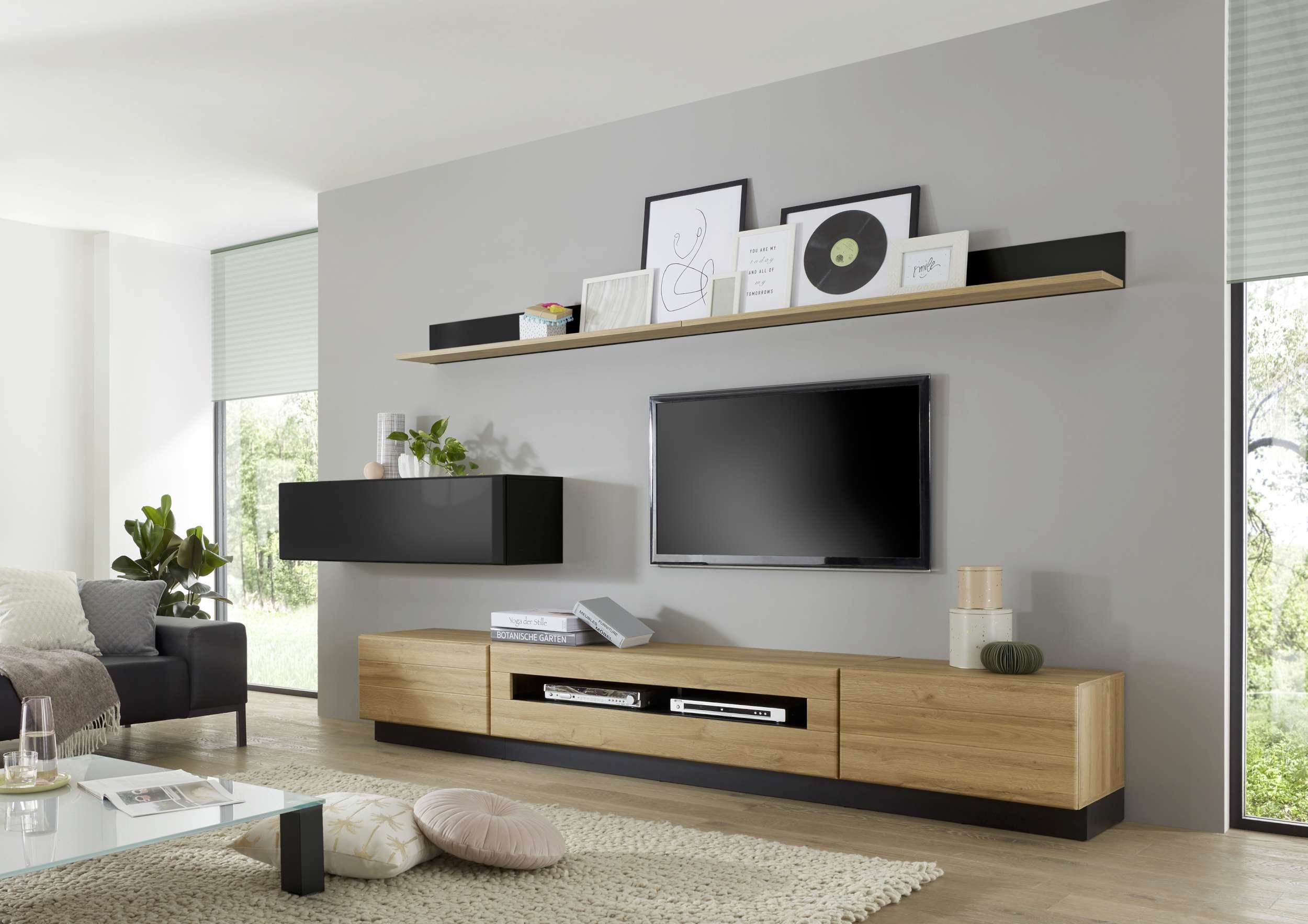 Stylefy Wohnwand Keymen, (Set (6-St), Wohnzimmer-Set), 6-teilig, mit Push-to-Open, MDF, variabel hängbar, Modern Design