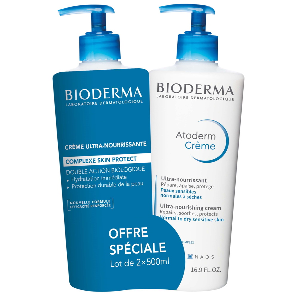 Bioderma ATODERM Crème ultra peaux sensibles et sèches - Lot de 2 Crème visage et corps