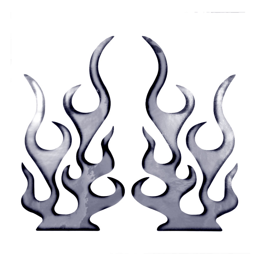 Aufkleber "Flammen", Motivfolie in Chromoptik, selbstklebend, 1 Bogen mit 2 Stickern  - ATU