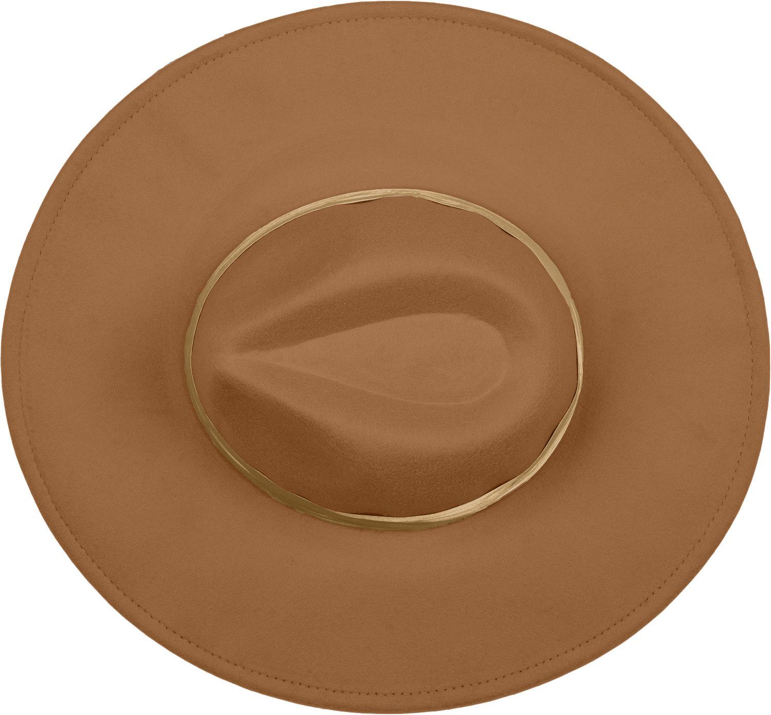 styleBREAKER Fedora (1-St) Hut mit breiter Krempe und Zierband