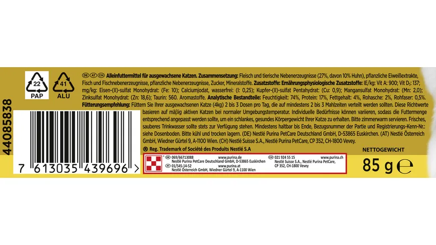 PURINA GOURMET Gold Raffiniertes Ragout mit Huhn 85 g