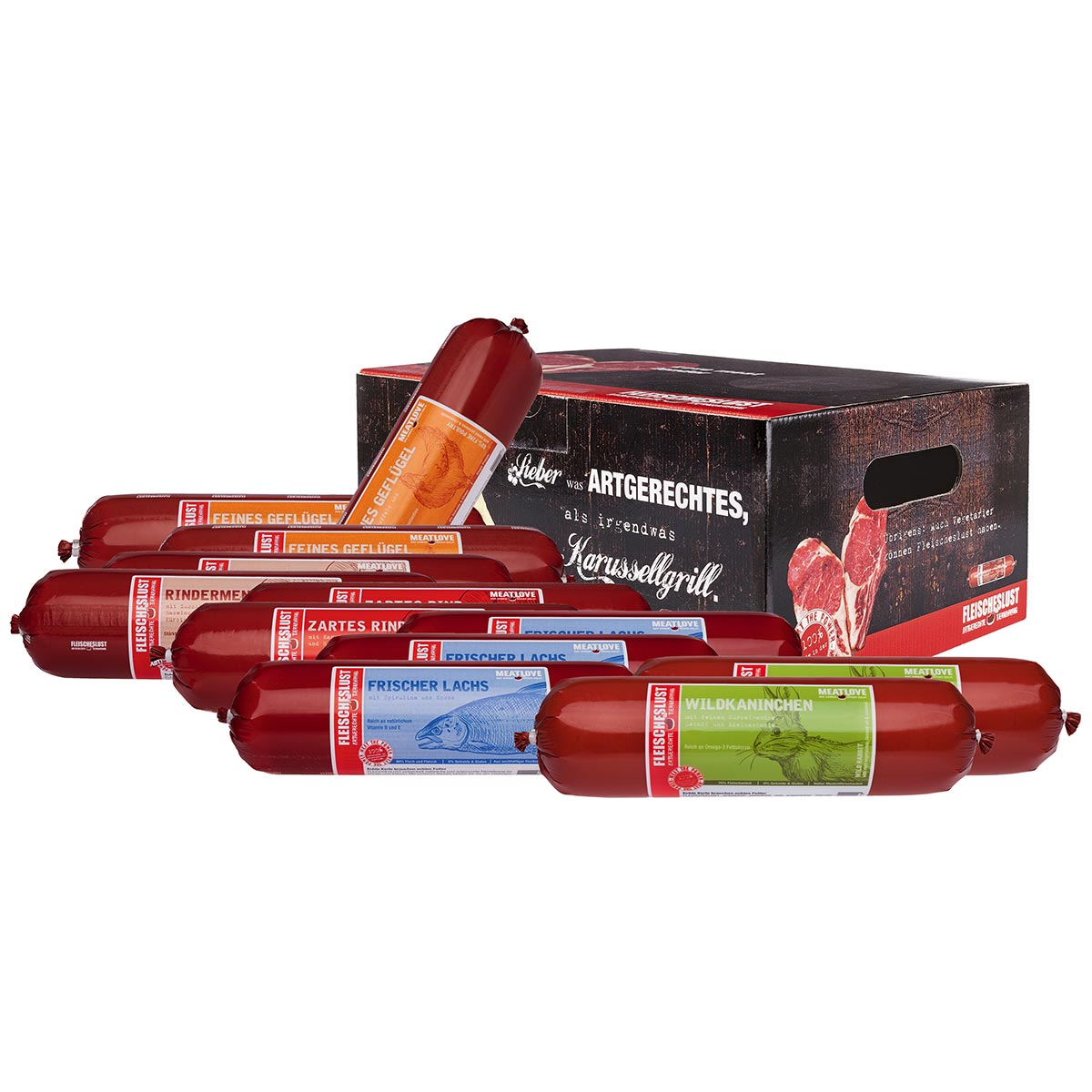 Fleischeslust gemischte Futterbox Classic 12x800g bei ZooRoyal