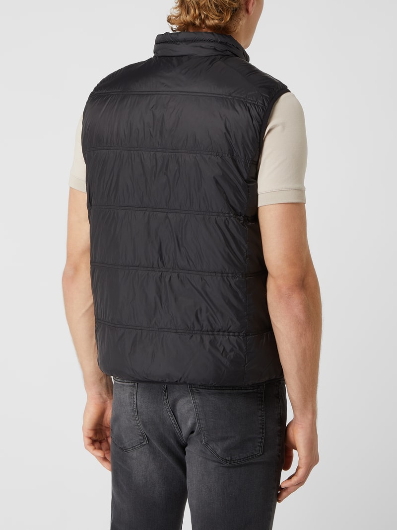 Steppweste mit Label-Print in schwarz