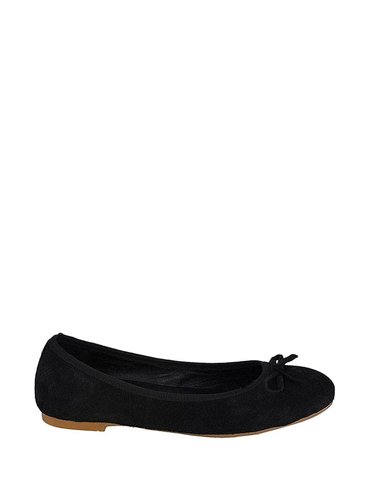 Lizza Shoes Leder-Ballerinas in Schwarz günstig kaufen 38