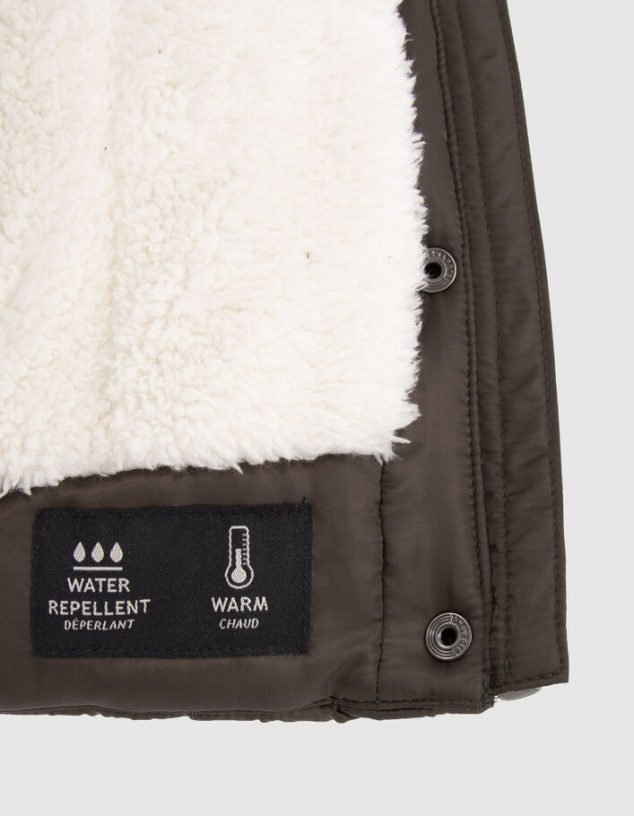 Parka kaki matelassée fourrée à capuche bébé fille