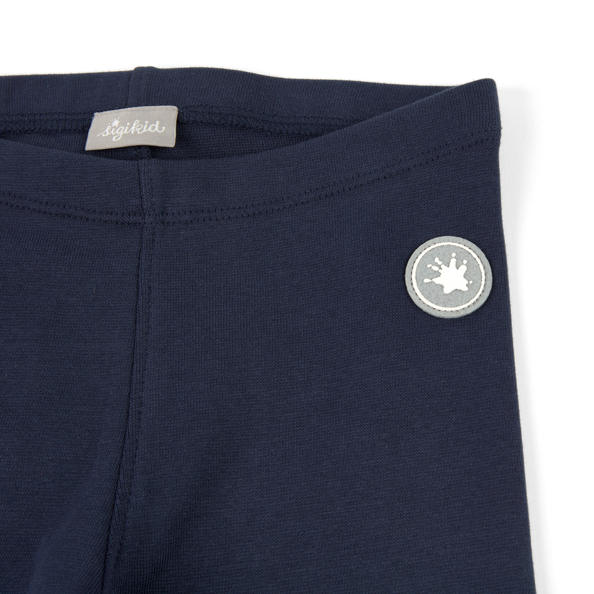 Dunkelblaue Kinder Capri Leggings, gerafft