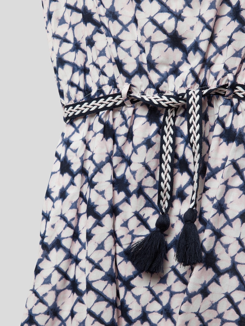 Kleid mit Allover-Muster in marineblau