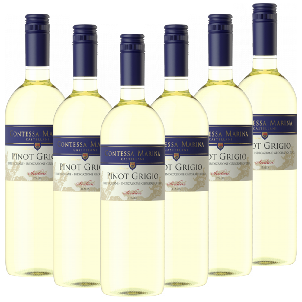 Contessa Marina Pinot Grigio Terre Siciliane IGT Contessa Marina Italien  trocken - 6er Karton