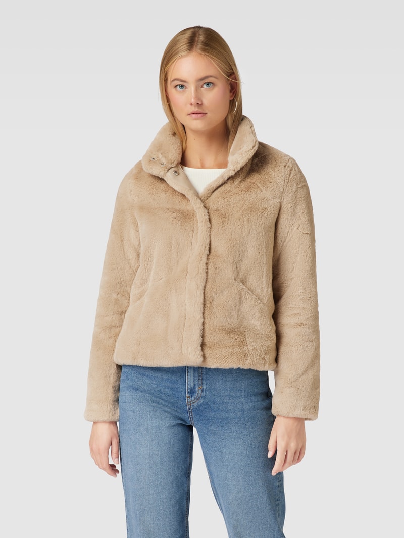 Jacke mit Kunstfell Modell 'VIDA' in beige